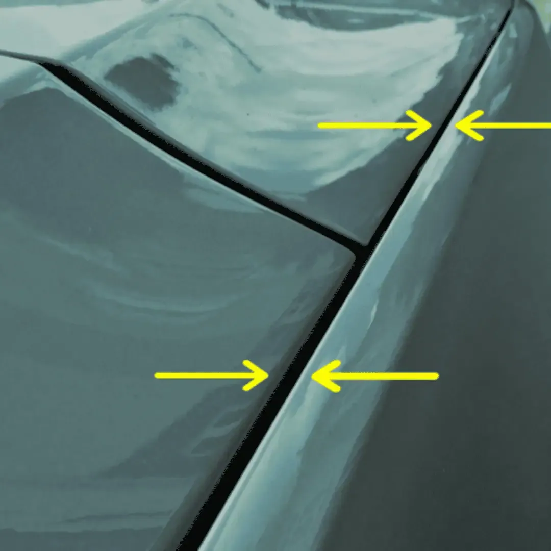 Car panel guttering width check